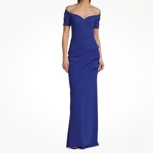 Chiara Boni Blue Off-Shoulder Dress